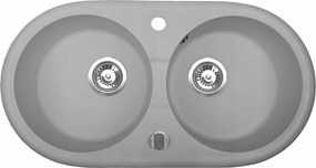 Gránit mosogató konyhai mosogató Libra kétrekeszes 77,5 x 42,5 cm