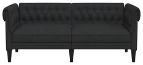 fekete 2 személyes szövet Chesterfield kanapé
