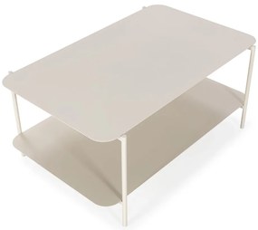 Krémszínű fém dohányzóasztal 58x90 cm Beatrix – MOME