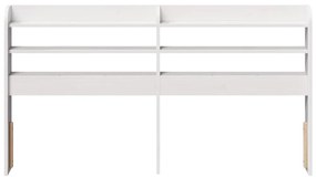 fehér tömör fenyőfa fejtámla polcokkal 160 cm