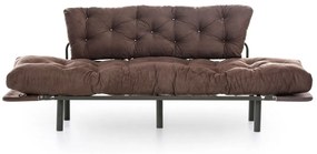 Nitta Triple Kihúzhatós Kanapé, Futon, 3 személyes, 225x70 cm, fém, barna