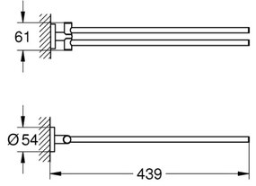 GROHE 41183000 - START törölközőtartó, 439 mm, fényes króm