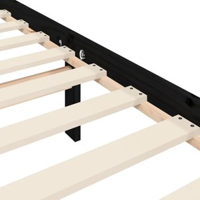 fekete tömör fa ágykeret fejtámlával 100 x 200 cm