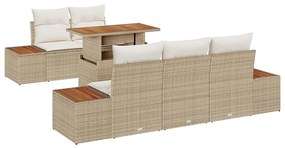 vidaXL Kert étkező szett párnával 6 pcs Beige és krém