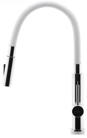 FERRO - Mosogató csap rugalmas karral fényezett króm/fehér