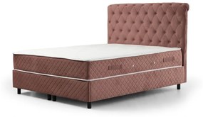 Rózsaszín ágyneműtartós boxspring ágy 140x200 cm Sonata – Kalune Design