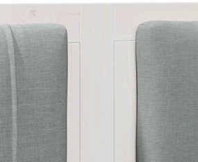 Kárpitozott fejtámla fejtámlával Fehér 120 cm Tömör fenyőfa