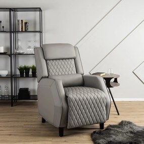 Elegáns Dönthető Relaxfotel Szürke Eco-bőr Kárpittal. VIPER