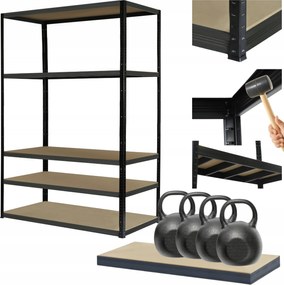 Fém könyvespolc Premium Black állvány Helios 213x110x50cm 5Px400kg 300TYS War