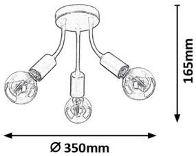 Rabalux 6808 - Csillár ALMUS 3xE27/60W/230V
