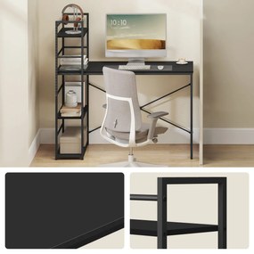 Íróasztal MAX 4.0 SONOMA polccal 120x44 cm, fekete