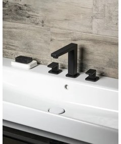 Sapho - TURSI 3-lyukú mosdócsaptelep, matt fekete