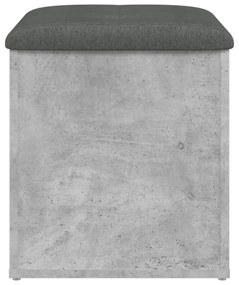 betonszürke szerelt fa tárolópad 42 x 42 x 45 cm