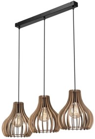 Csillár zsinóron TUCCI 3xE27/15W/230V tölgy/fekete