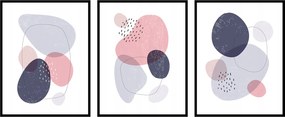 Poszter triptichon grafika absztrakt minták 3db 50x70
