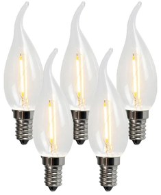 5 db E14 LED izzószál gyertyalámpa BXS35 1W 100LM 2200K készlet