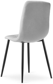 Világosszürke étkezőszék LIBRA fekete lábakkal