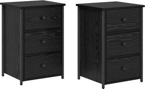 vidaXL Éjjeliszekrény fiókkal 2 pcs Fekete tölgy 40 x 36 x 60 cm