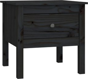 vidaXL fekete tömör fenyőfa kisasztal 50 x 50 x 49 cm