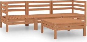 vidaXL 4 részes mézbarna tömör fenyőfa kerti ülőgarnitúra