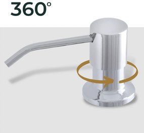 Mosogató minőség Egyszerű, mosogatószer adagoló mosogatóhoz 400 ml, fényes króm, SKQ-DOZ-CH