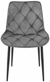 Bársony étkezőszék TOR, sötétszürke