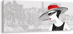Kép - hölgy a városban (120x50 cm)