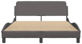 szürke műbőr ágykeret Dover 140 x 190 cm