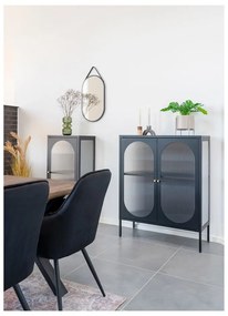 Fekete fém tálalószekrény 90x110 cm Adelaide – House Nordic