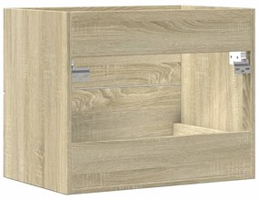 sonoma tölgy színű szerelt fa mosdószekrény 60 x 38,5 x 48 cm