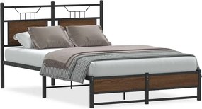 vidaXL barna tölgy színű szerelt fa ágykeret matrac nélkül 120x200 cm