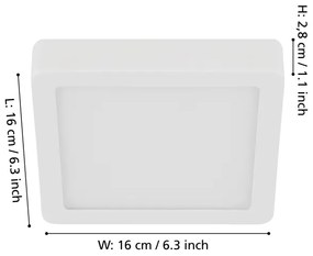Eglo 900589 - FUEVA LED dimmelhető mennyezeti lámpatest, 11W/230V, fehér