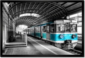 Poszterek keretben 60x40 Türkiz vonat Pkp