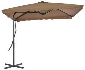 tópszínű kültéri napernyő acélrúddal 250 x 250 cm