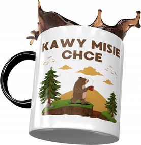 Bögre Fekete Vicces Kávé Maci Akar Nyomtatott Fotó