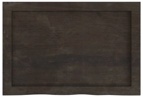 sötétbarna kezelt tömör tölgyfa fali polc 60x40x(2-6) cm