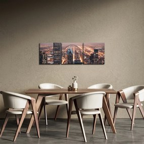 Fényes metropolisz képe (órával) (90x30 cm)