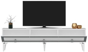 TV asztal/szekrény Muvuta 2 (fehér + ezüst) . Akció -21%. 1095414