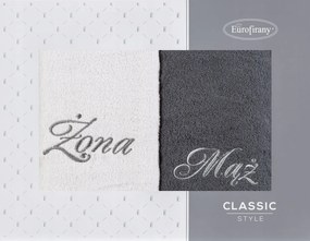 Törölköző szett 2 db Férj és feleség 2x70/140 ezüst/acél