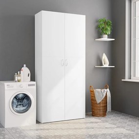 Fehér forgácslap tárolószekrény 80 x 35,5 x 180 cm