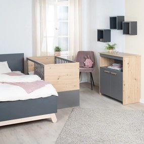 Szürke-natúr színű babaágy 60x120 cm Anna – Roba