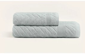 Világosszürke frottír pamut törölköző és fürdőlepedő készlet 2 db-os – Foutastic