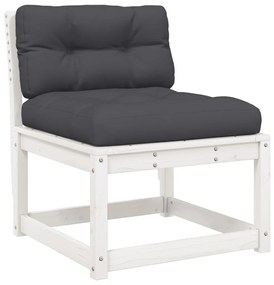 vidaXL fehér tömör fenyőfa kerti kanapé párnával