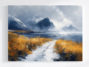 Canvas Vászonkép Skandinávia Norvégia Izland Hegyek Öböl 80x60