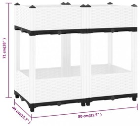 vidaXL polipropilén magaságyás 80 x 40 x 71 cm