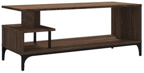 barna tölgy szerelt fa/porszórt acél TV-szekrény 102x40x41 cm
