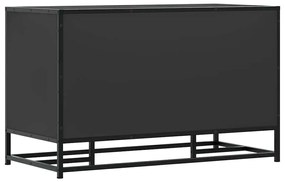 Cipőpad Fekete 84x40x53,5 cm Fából és fémből készült pad