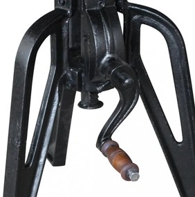 tömör újrahasznosított fa és öntöttvas kisasztal 60x(42-63) cm