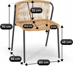 Kerti bútor szett barna/fekete színben – TRISTE