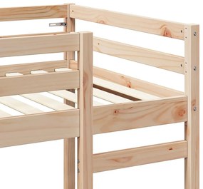 vidaXL Tetőtéri ágykeret Természetes 80 x 200 cm Tömör fenyőfa